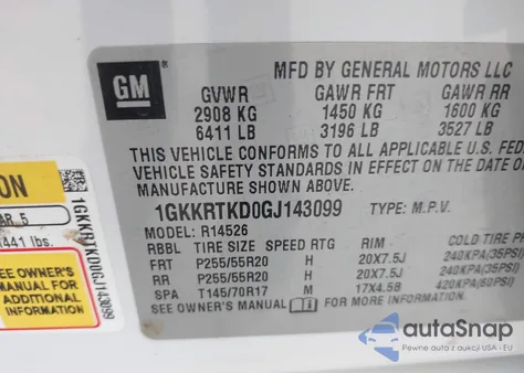 2016 GMC Acadia Denali из США, поврежденный, VIN 1GKKRTKD0GJ143099